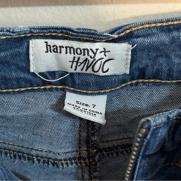 Vintage Y2K Low Rise Denim Skort Button Up Front Frayed - Picture 6 of 15